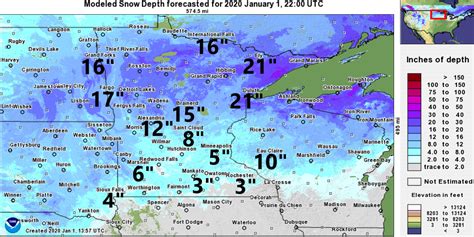 Snow Cover. The snow forecast map shows the fore