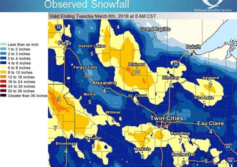 Snow totals, rain and wind today