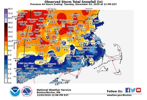 Snow totals in Mass. (so far!) March 14