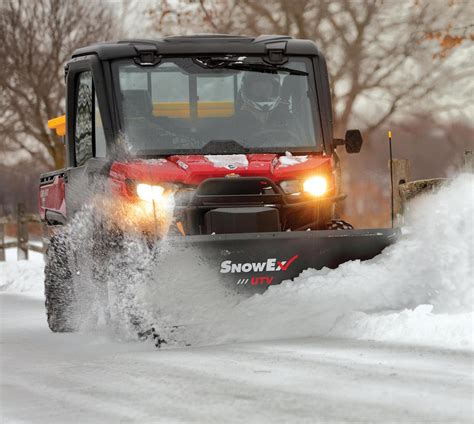 Snowex. Sidewalks. SnowEx® sidewalk products—including walk-behind spreaders, sprayers, shovels and storage containers—provide sidewalk crews with professional tools for quick and efficient removal of snow and ice on sidewalks, stairs and smaller spaces. It’s time to Make Your Mark with SnowEx. 