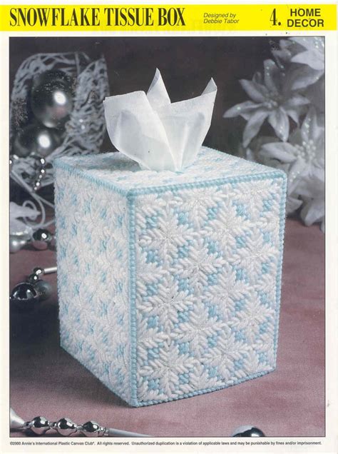 Snowflake Tissue Box plastic canvas pattern NEW