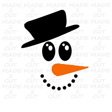 Snowman Face Design SVG File