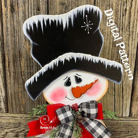 Snowman Wood Pattern Download Tutorial Christmas epattern Etsy