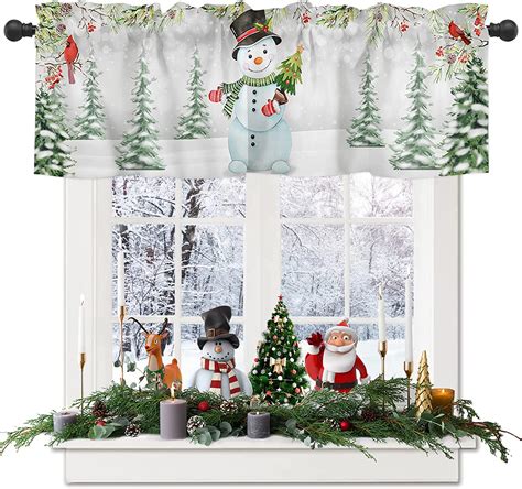 Aug 5, 2022 · Buy Wohnkutu Christmas Kitchen Curtains Set, Red Snowman Valance and Small Half Window Tier Curtain 36 Inches Length, Rustic Xmas Tree Snowflake 54" x 18" Rod Pocket Valances and Tier Set for Cafe/Bedroom: Tiers - Amazon.com FREE DELIVERY possible on eligible purchases . Snowman valance curtains