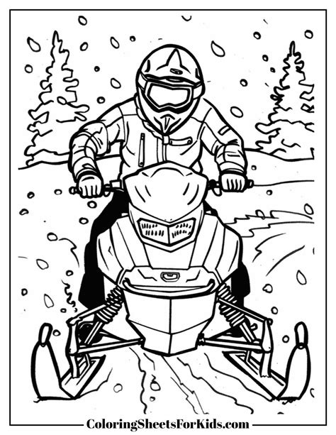 Snowmobile Coloring Page Coloring Pages