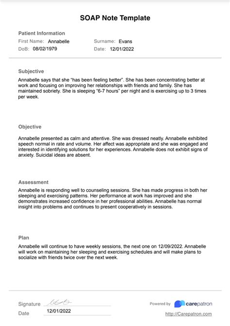 Soap Note Example FREE DOWNLOAD Freemium Templates