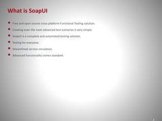 Soapui functional testing.  The ideal candidate will bring in-depth experience in building...