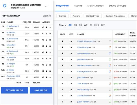 Generate optimal NFL, NBA, MLB, and NHL lineups for DraftKings, FanDuel, and Yahoo with our daily fantasy lineup optimizer tool..
