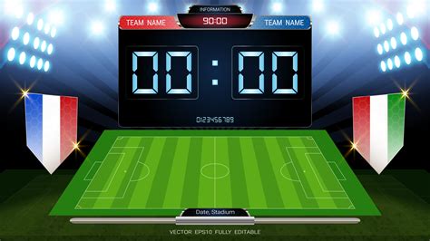 Soccer scoreboard. 