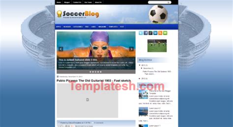 SoccerBlog Blogger Template Templatesh