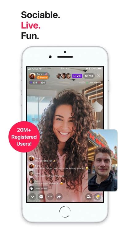 Sociable Live Video Chat 17+ App Store.