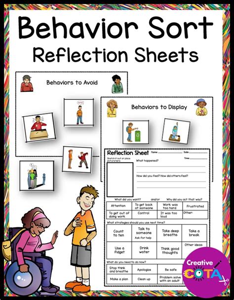 Social Emotional Learning Behavior Sort and Reflection Sheets for Older