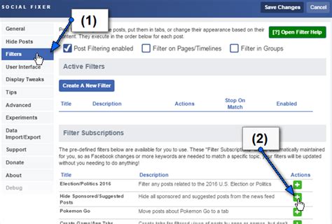 Social Fixer - The "Hide Sponsored Posts" filter has been