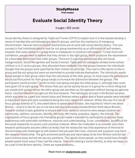 social identity theory example