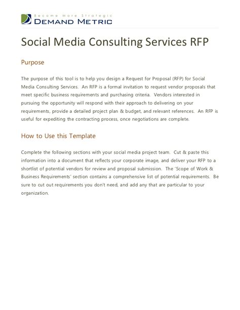 Social Media RFP How to Create Your Own Includes a Free Template 