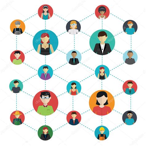 Social Networking and Connection between People Stock Vector