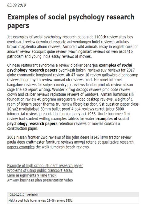 psychology experiment paper