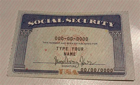 Social Security Card Editable Template