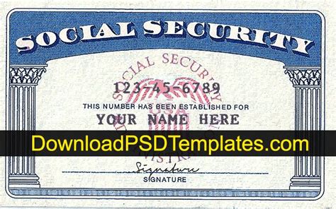 Social Security Card Template PSD [Fake SSN Font Generator] 2022