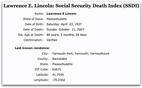 Social Security Death Index