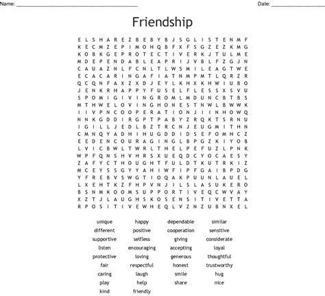 Social Skills and Friendship and Fun! Word Search WordMint