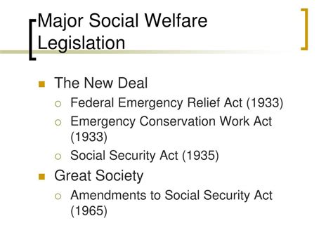 Social Welfare Legislation, 1993