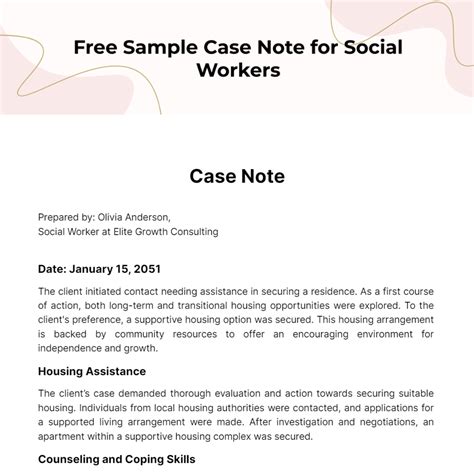 Social Work Case Notes Template Latter Example Template Gambaran