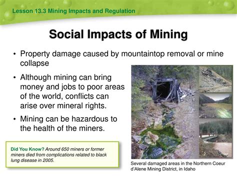 Social impacts of mining.  We&rsquo;ll help you schedule an appointment to visit when...