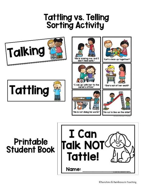 Social stories about tattling.  By using these spring activities problem-...