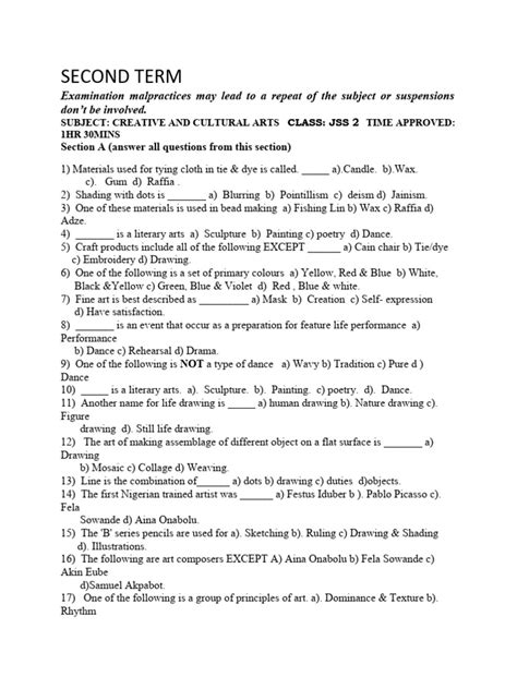 Social studies second term exam for jss2.  English Studies 2.  Duration: 2HR.  To scroll ...