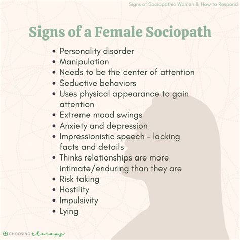 Sociopath symptoms in females. Things To Know About Sociopath symptoms in females. 