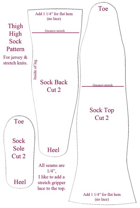 Sock Sewing Pattern Sewing Patterns