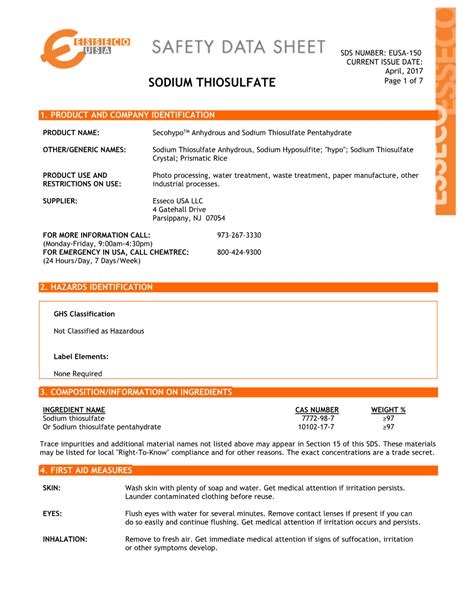 SodiumThiosulfateSDS.Pdf DocsLib