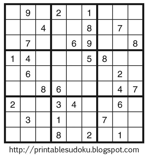 Soduku Puzzles Printable