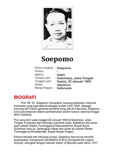 Soepomo biography examples