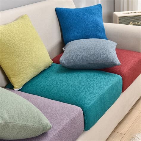 Sofa cushion covers. All cushion covers measure between 20-25 inches long, 20-27.5 inches wide, and 2-9 inches thick. All backrest covers measure 32-40 inches long, 20-28 inches wide, and 2-9 inches thick. Hand wash or machine wash in cold water; Easy to Install: Our sofa covers and cushion covers have elastic bands, and the back covers have buckles and … 