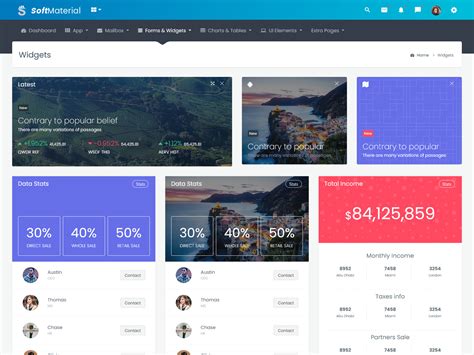 Soft Material - Dashboard Admin Template With Bootstrap Dashboard