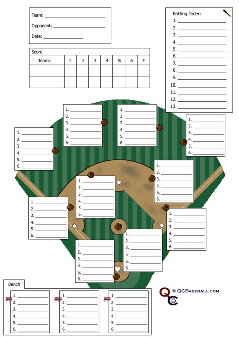 Softball Lineup Printable