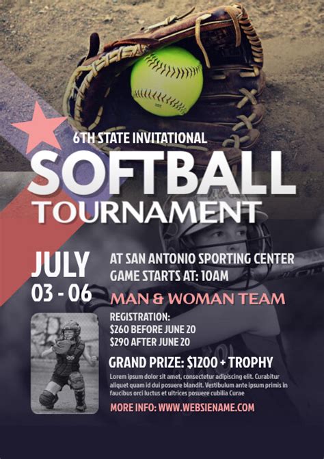 Softball Tournament Flyer Template Postermywall