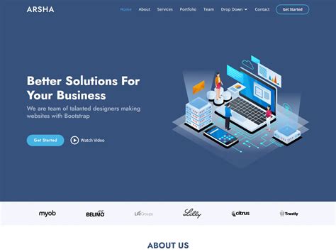 Software Company Website Template Bootstrap Free Download Contoh