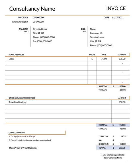 Software Consultant Invoice Template
