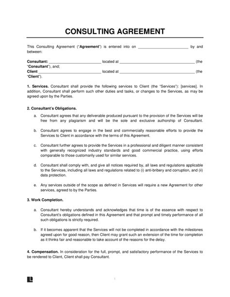Software Consulting Agreement Template
