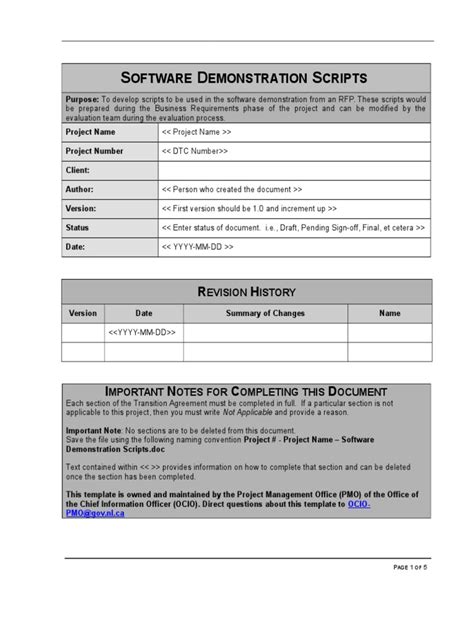 Software Demonstration Scripts Template Employment Software Free