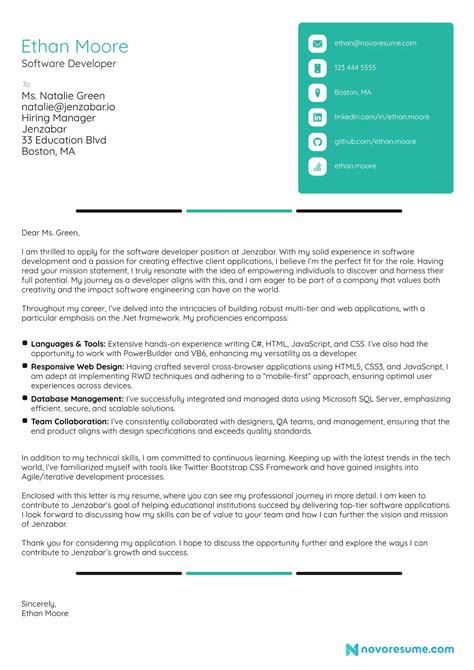 Software Engineer Cover Letter Example and Tips