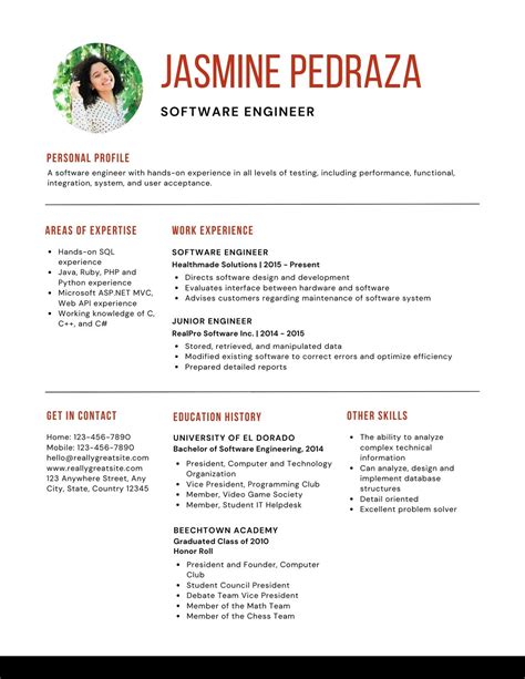 Software Engineer Cv Software Engineer Templates