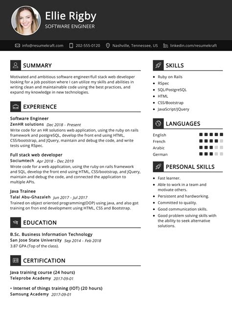 Software Engineer Resume Example in 2024 ResumeKraft