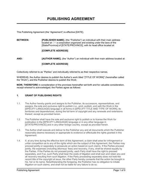 Software Publishing Agreement Template Legal Forms and Business