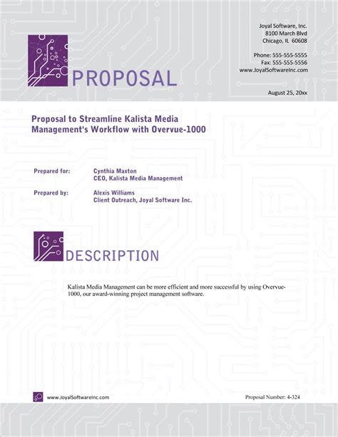 Software Purchase Proposal Template