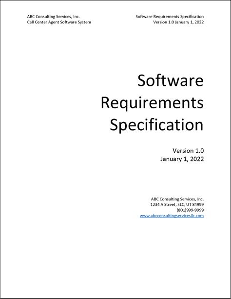 Software Requirements Specification Srs Document Template Download Scientific Diagram