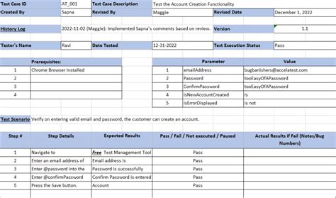 Software Test Case Excel Template Free